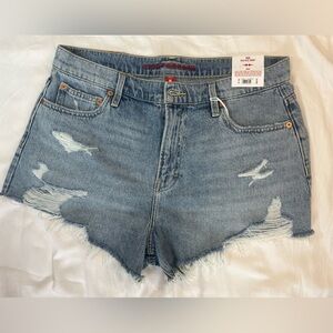 NWT Lucky Brand High-Rise Mom Short Distressed Denim Shorts Women’s 14/32